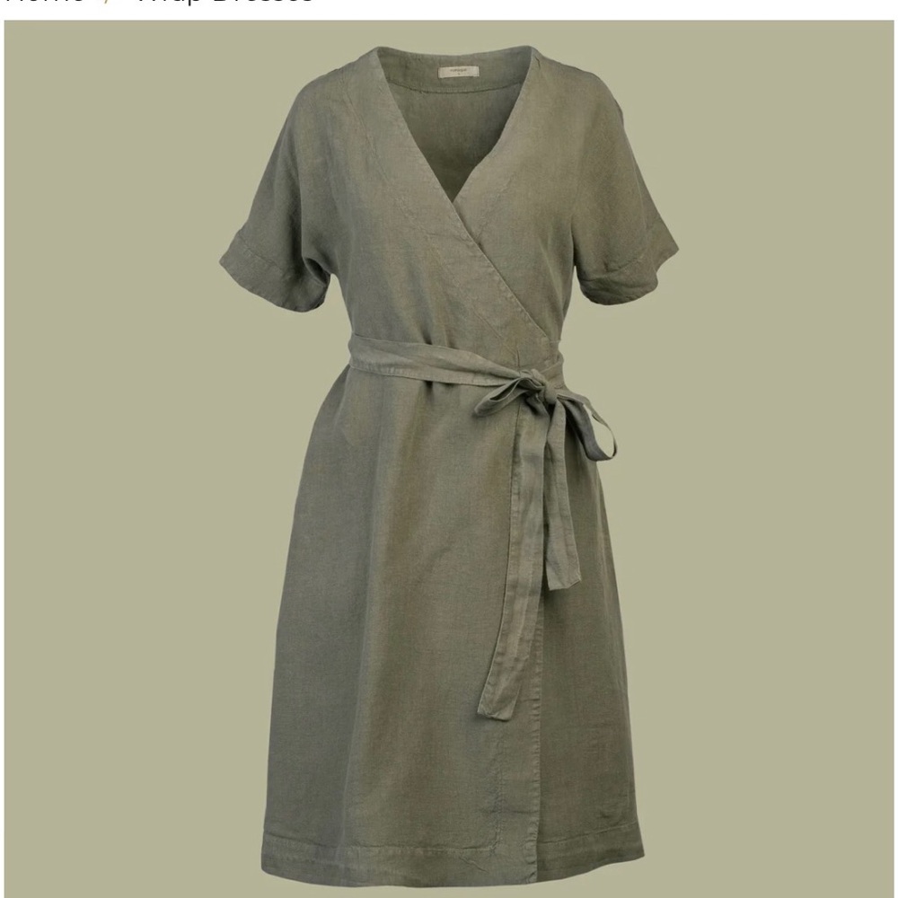 Menique Linen Wrap Dress